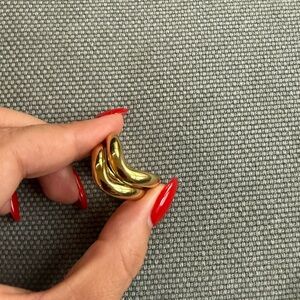 Jenny Bird Ola Gold-Tone Sculptural Ring Set